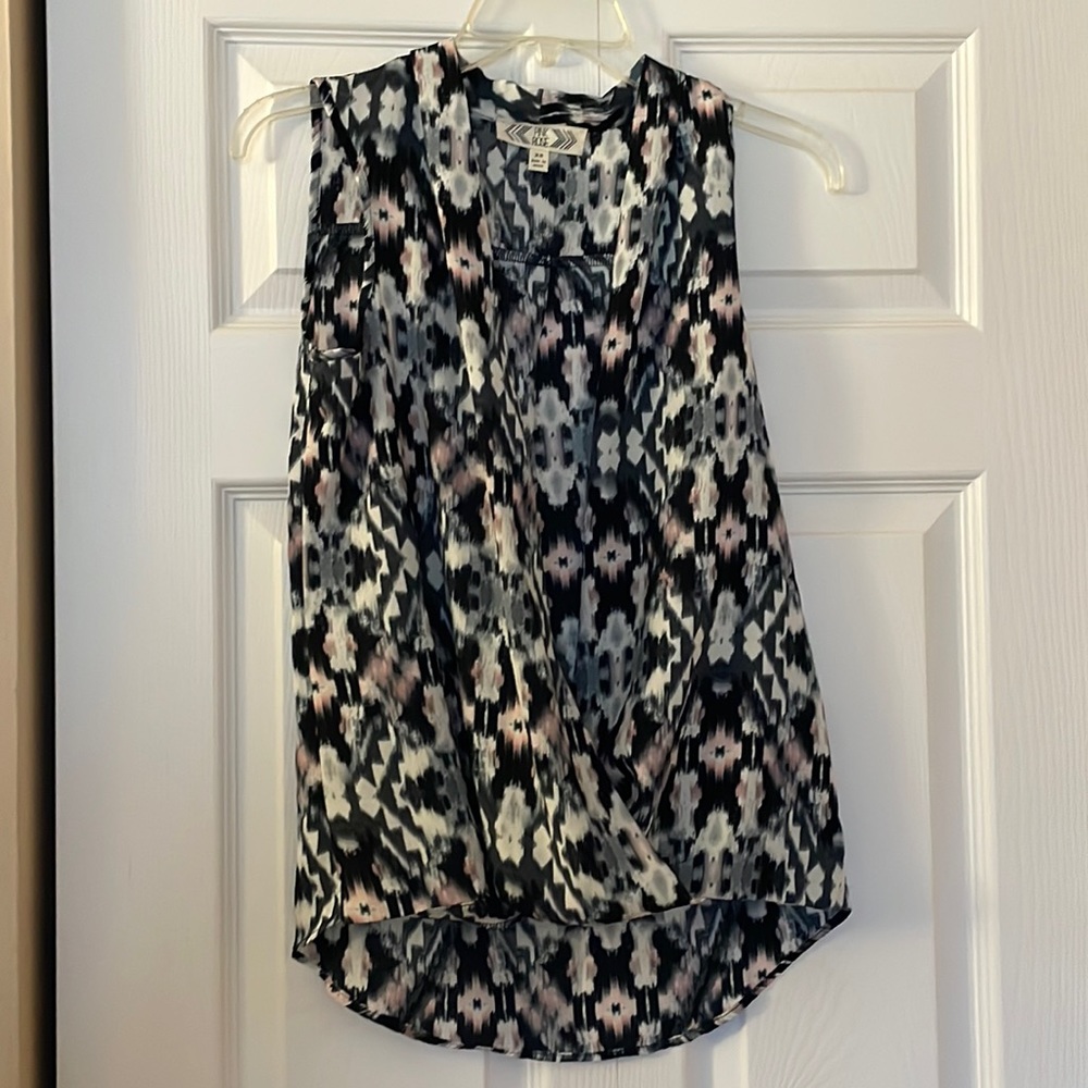 Multi color wrap blouse